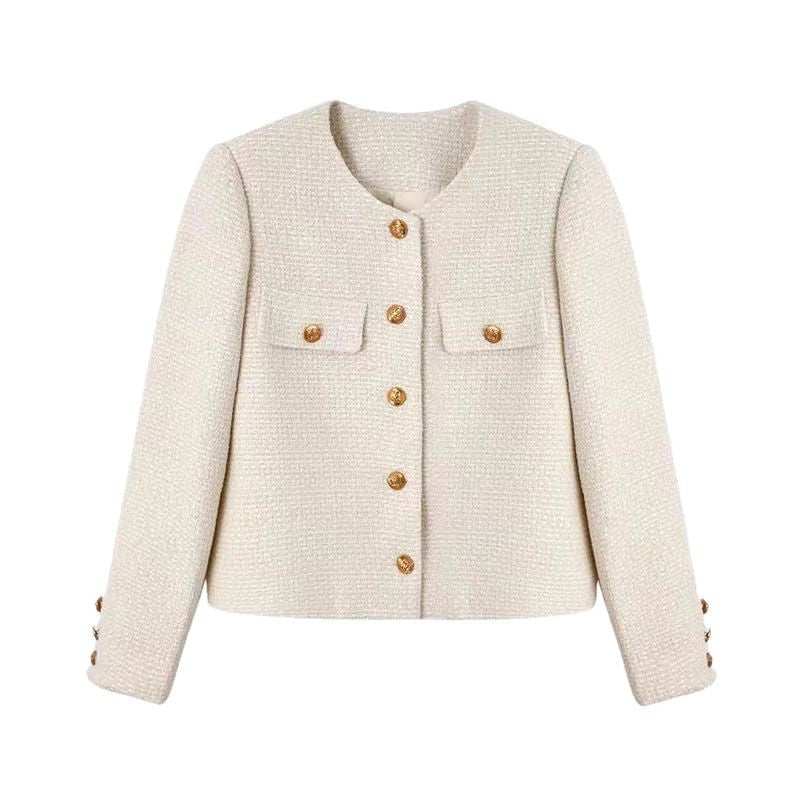 Coral Dust Düğmeli Boucle Ceket